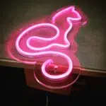 Neonowy Kot LED – ręcznie wykonana neonowa lampa w kształcie kota, emitująca jasne, kolorowe światło, idealna jako stylowa dekoracja wnętrza.