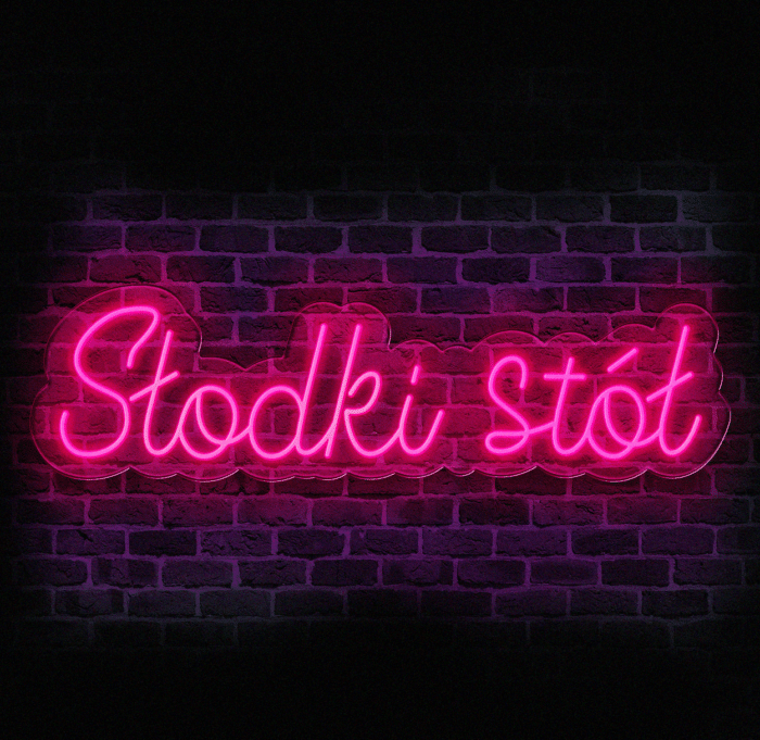Neon LED Słodki Stół – Dekoracja na Przyjęcie i Wesele