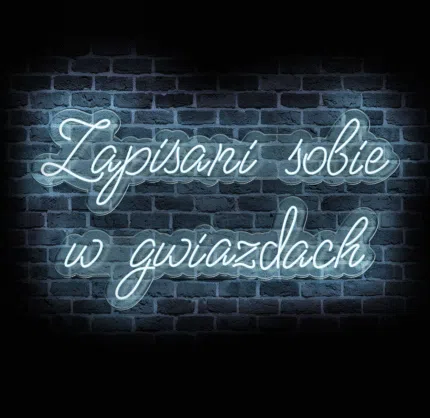Romantyczny neon LED z napisem „Zapisani w gwiazdach”