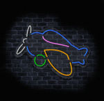 świecący neon samolot na ścianę