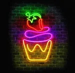 Neon LED w kształcie babeczki na plexi