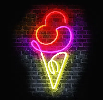 Neon LED w kształcie loda na plexi