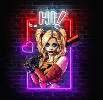 Neon LED inspirowany komiksami na ścianie