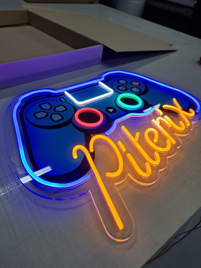 neon gamingowy pad LED do pokoju gracza