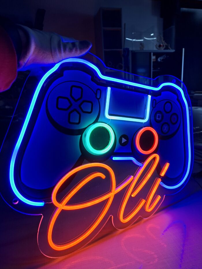 neon led pad dla gracza na ścianę