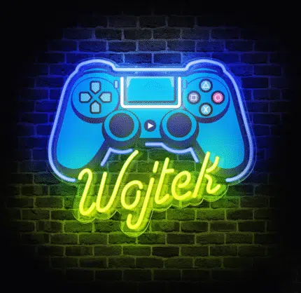 Neon LED pad dla gracza do pokoju – dekoracja gamingowa inspirowana kontrolerem.