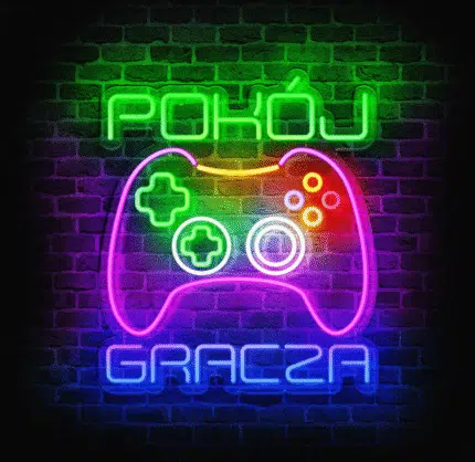 Neon LED w kształcie kontrolera do pokoju gracza