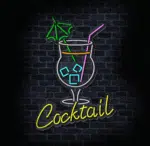 Stylowy neon LED z motywem drinka