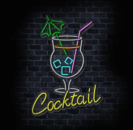 Stylowy neon LED z motywem drinka