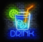 Neon LED drink na ścianę – dekoracja do baru