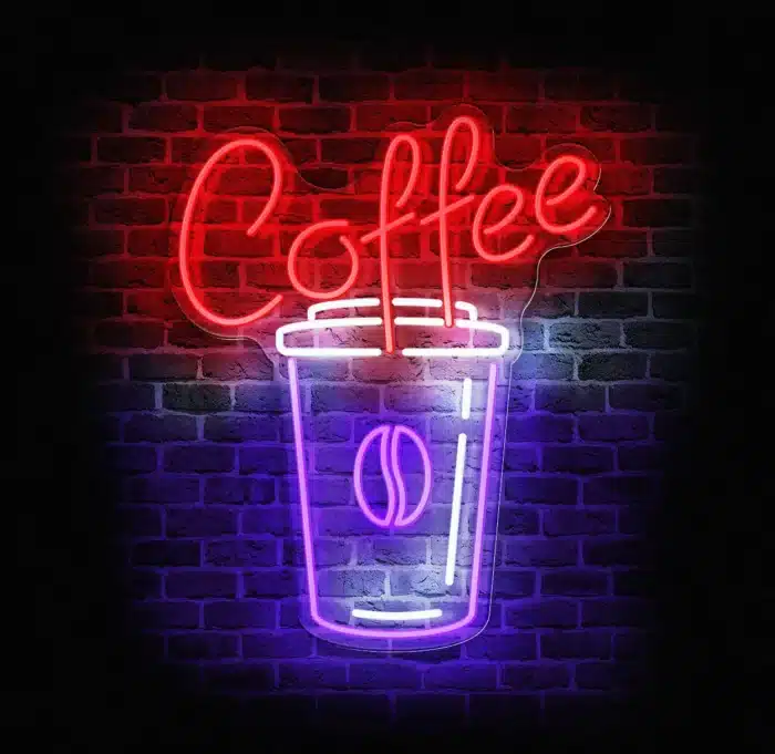 Neon LED kawa na wynos