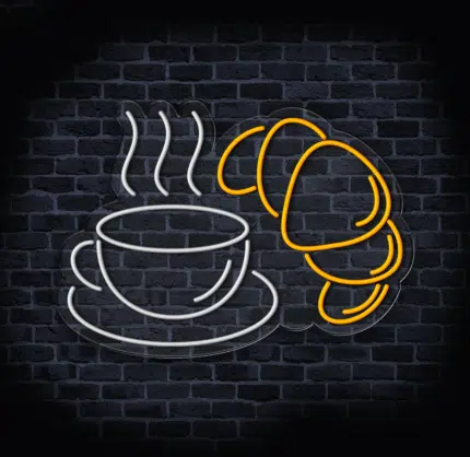 Śniadaniowa dekoracja LED do kawiarni.