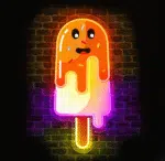 Kolorowy neon LED w kształcie lodów