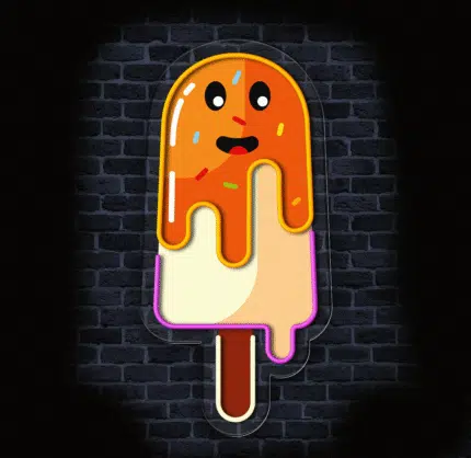 Dekoracja neonowa lody na ścianę