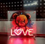 Podświetlany Neonbox Miś LOVE – artystyczna dekoracja LED