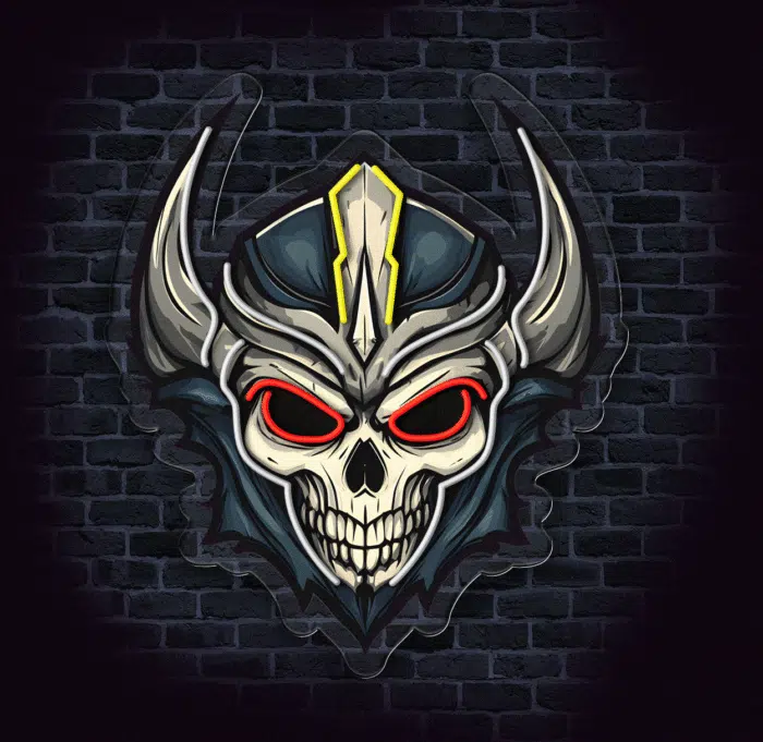 Świecąca czaszka LED – unikalna ozdoba na ścianę