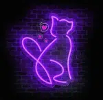 Neonowa lampa LED Kot na ścianę – fioletowe światło