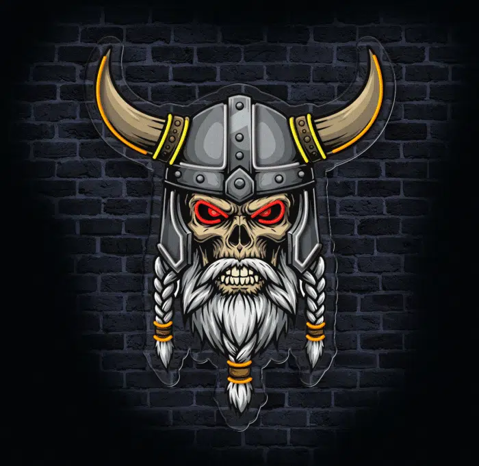 wiecący neon wiking LED – idealna ozdoba do gaming roomu