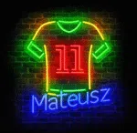 Neon personalizowana koszulka LED – podświetlana dekoracja sportowa