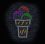 Podświetlany neon lodowy do kawiarni lub cukierni