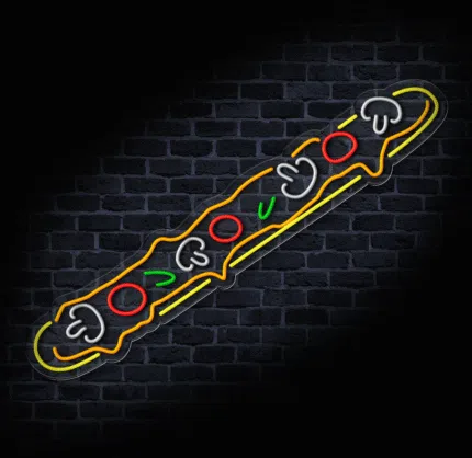 Apetyczny neon LED z motywem zapiekanki XXL