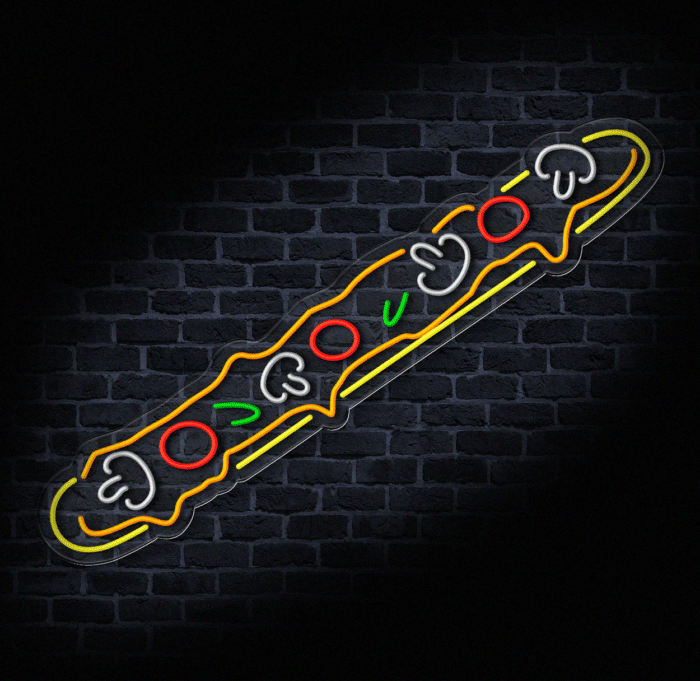 Apetyczny neon LED z motywem zapiekanki XXL