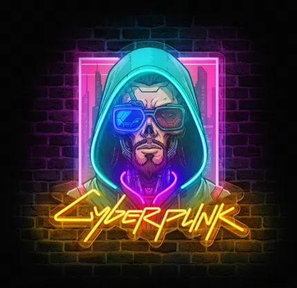 Neon LED Cyberpunk z futurystycznym motywem