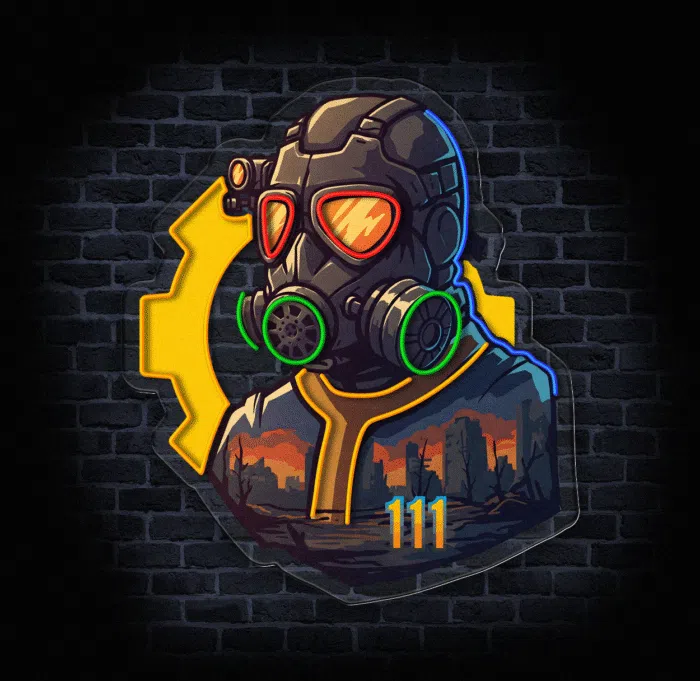 odświetlany neon gamingowy z motywem Fallout