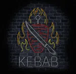 Reklama świetlna kebab ogień