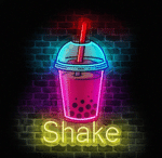 Neon LED shake – dekoracja ścienna do kawiarni