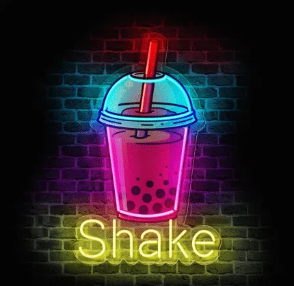 Neon LED shake – dekoracja ścienna do kawiarni