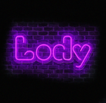 Neon reklamowy Lody w kolorze żółtym