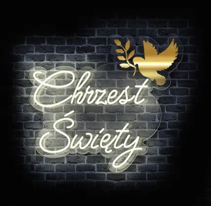 Świetlista dekoracja na uroczystość chrztu