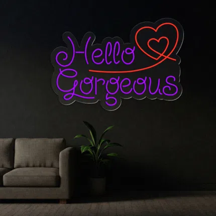 Świecący napis Hello Gorgeous