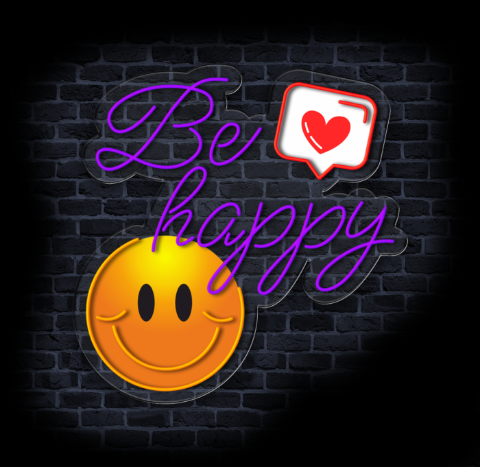 Motywacyjny neon LED Be happy