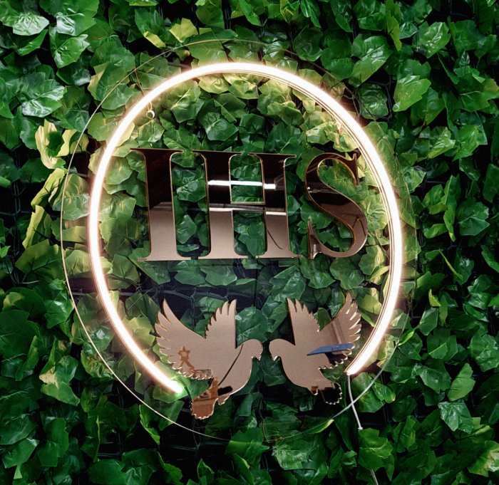 Złoty neon LED IHS do kościoła lub domu