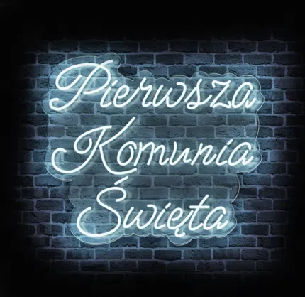 Neon LED z napisem Pierwsza Komunia Święta