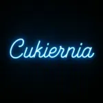 Niebieski napis Cukiernia na ścianie