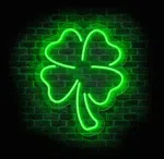 Neon dekoracyjny czterolistna koniczyna