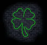 Zielony neon LED koniczyna