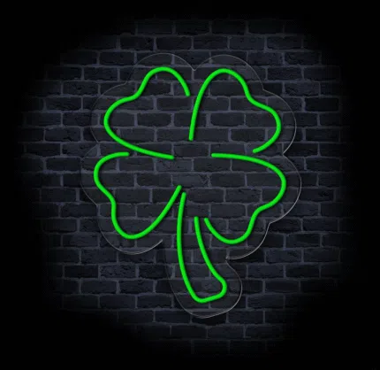 Zielony neon LED koniczyna