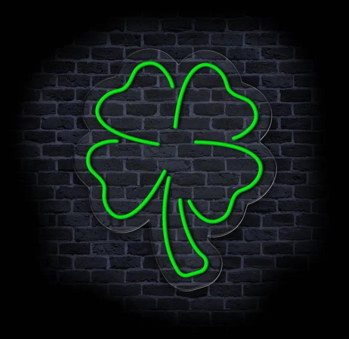 Zielony neon LED koniczyna