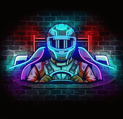 Neon LED kierowca wyścigowy F1