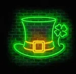Zielony neon LED kapelusz z koniczynką