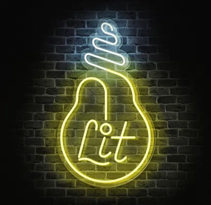 neon LED z napisem Lit
