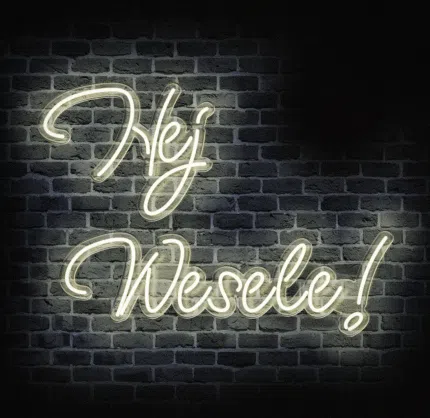 neon LED z napisem Hej Wesele