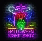 dekoracyjny neon LED Halloween Party na ścianę
