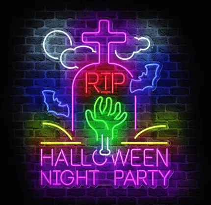 dekoracyjny neon LED Halloween Party na ścianę