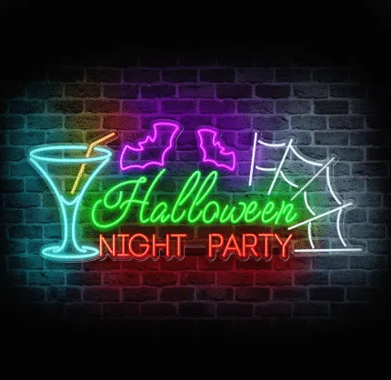 neon Halloween Party LED na ścianę
