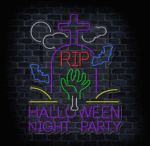 neon Halloween na ścianę LED do pubu i imprez